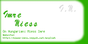 imre miess business card